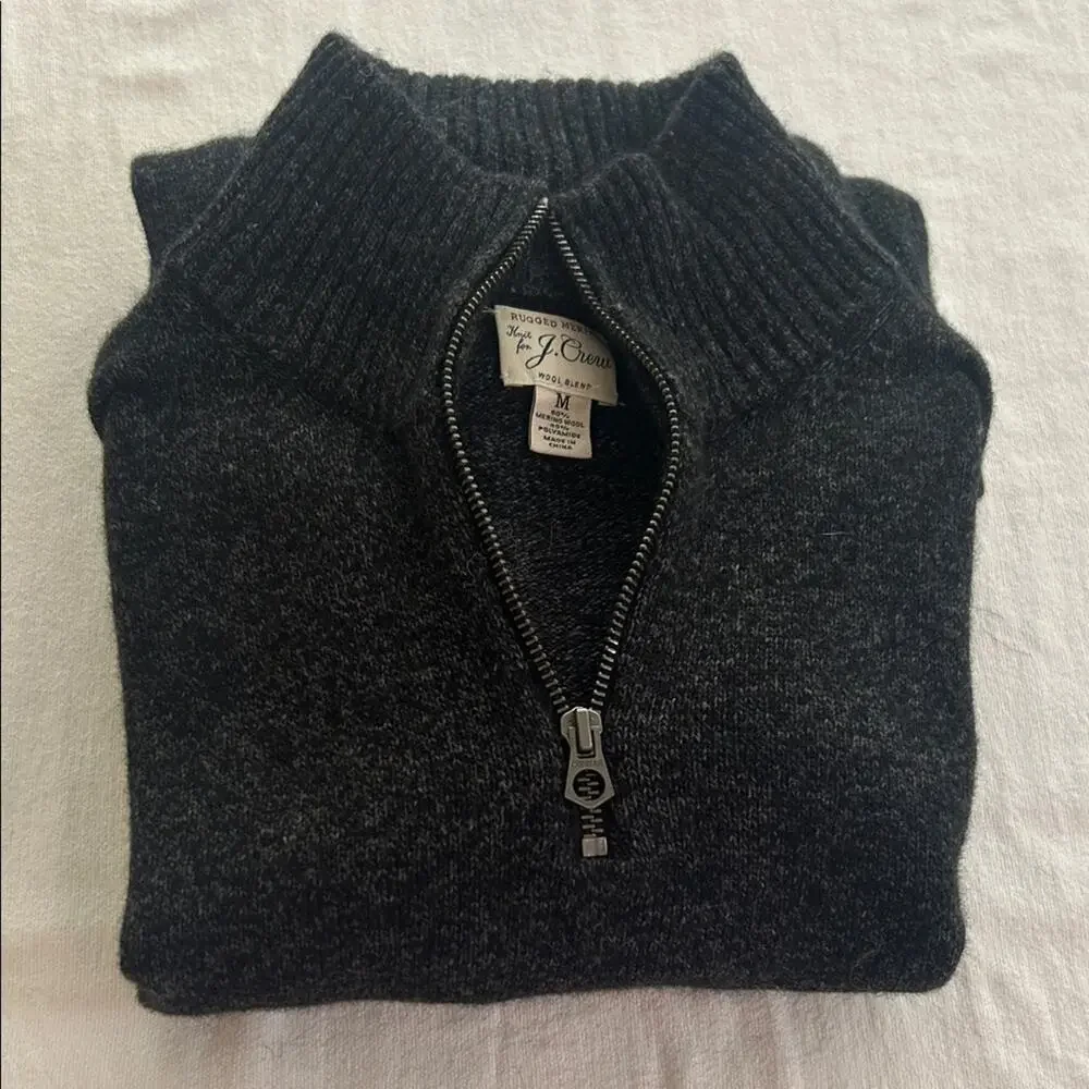 J.Crew Men’s M Rugged Merino Wool Quarter Zip Sweater Preppy Heritage